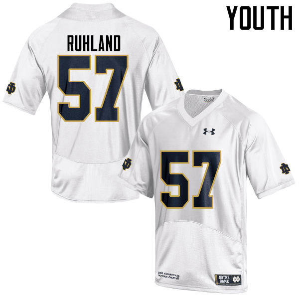 Youth #57 Trevor Ruhland Notre Dame Fighting Irish College Football Jerseys-White